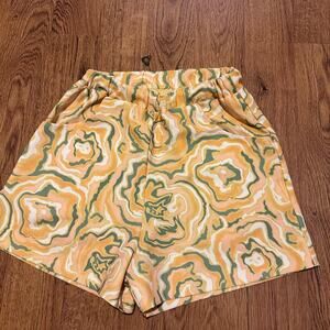 Dazey LA multicolor geometric elastic waist shorts fun unique size small